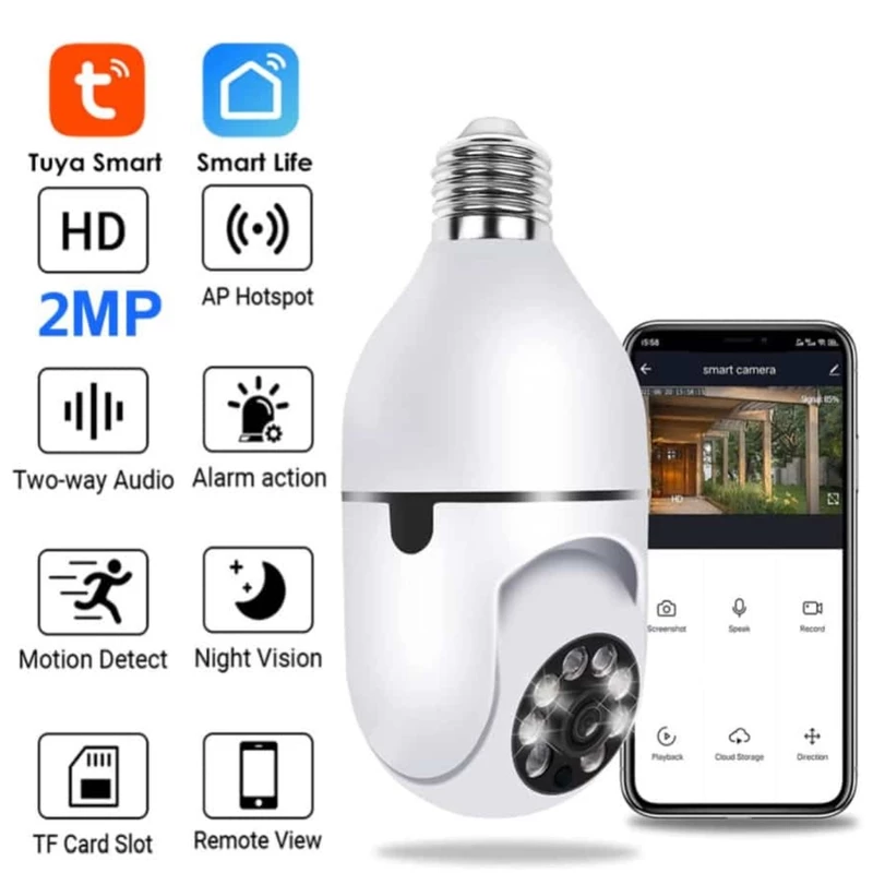 دوربین دوربین مداربسته لامپی چرخشی 360درجه panaroma عمده 10 عددی - تصویر 1